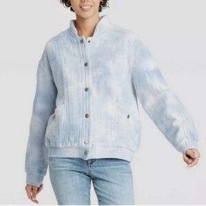 Universal Thread 100% Gauzy Cotton Cloud Tie Dye Bomber Jacket Size S